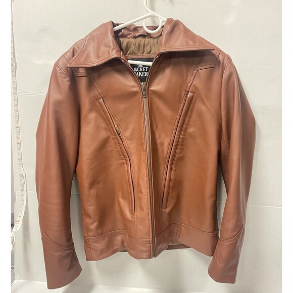 The Jacket Maker Old School Brown‎ Leather Jacket size medium - Picture 1 of 6